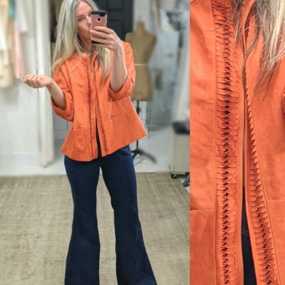 Lafayette 148 New York Jackets & Blazers - Lafayette 148 New York Leather Trapeze Coat